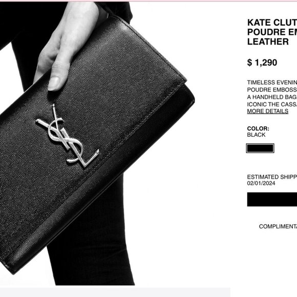 YSL Kate Monogram patent clutch bag - Picture 16 of 17